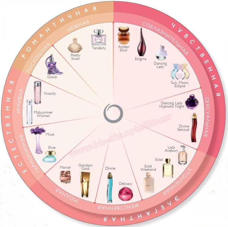 диаграмма ароматов для женщин, как выбрать парфюм